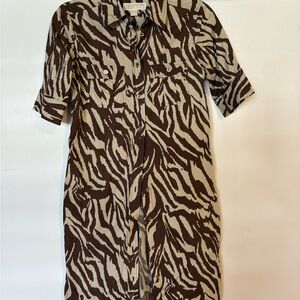 Michael Kors Brown and Cream Patterned Dress